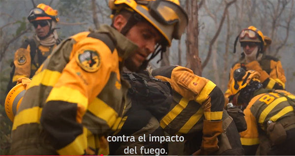 Los bomberos españoles en plena acción